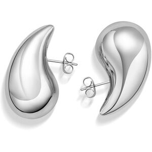 Teardrop Chunky Earring Silver